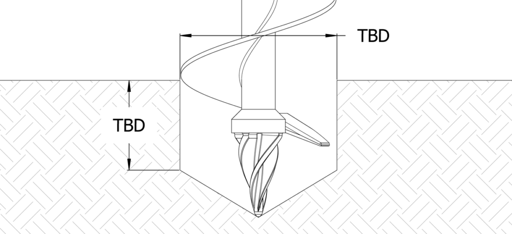 图显示螺旋钻挖孔