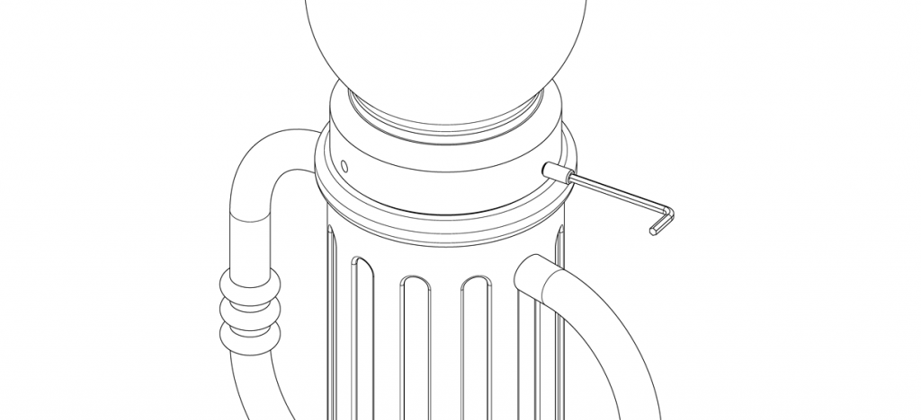 图显示帽在自行车系柱的顶部