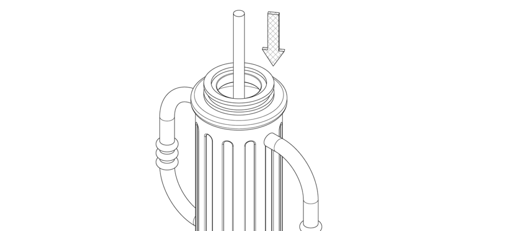 图显示螺纹杆在自行车系柱基地