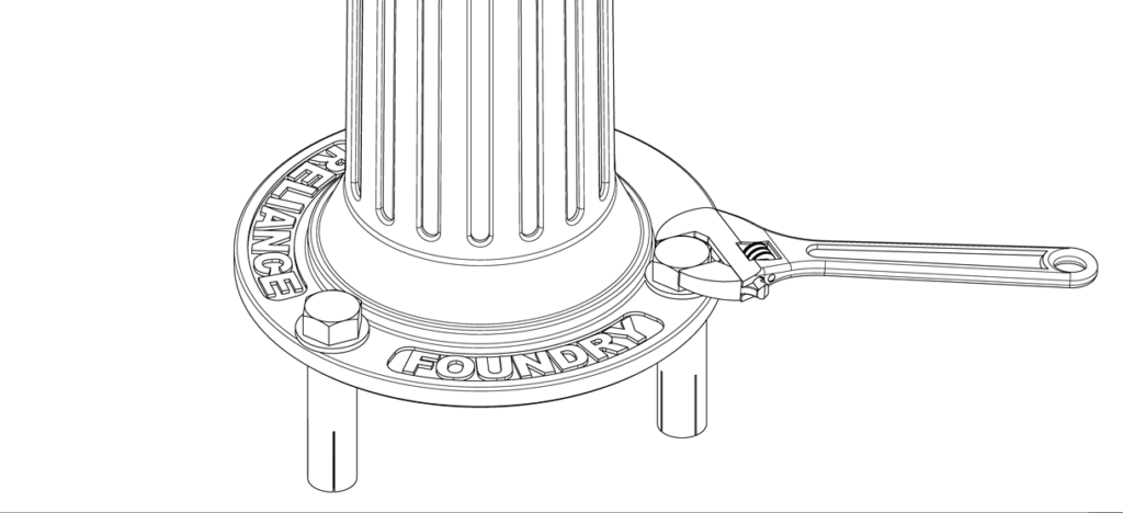 图表显示用扳手收紧的螺栓