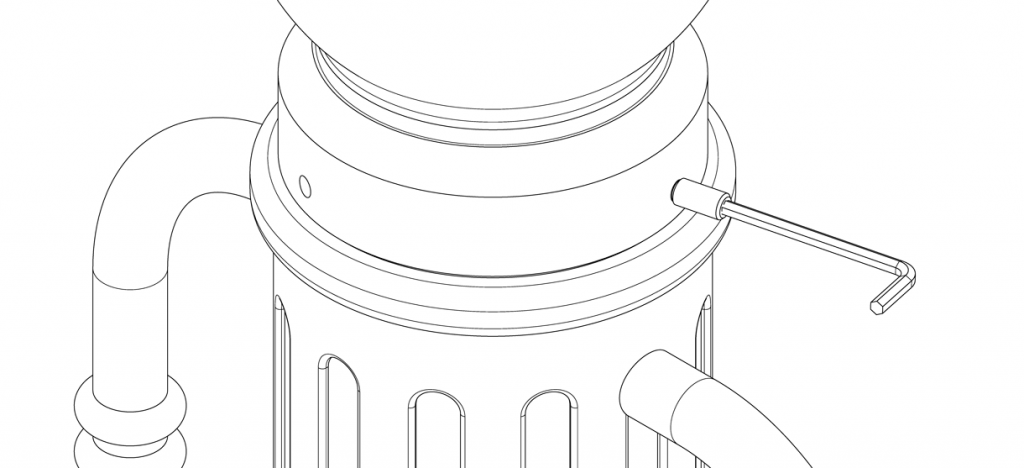 自行车系柱底座上的帽示意图