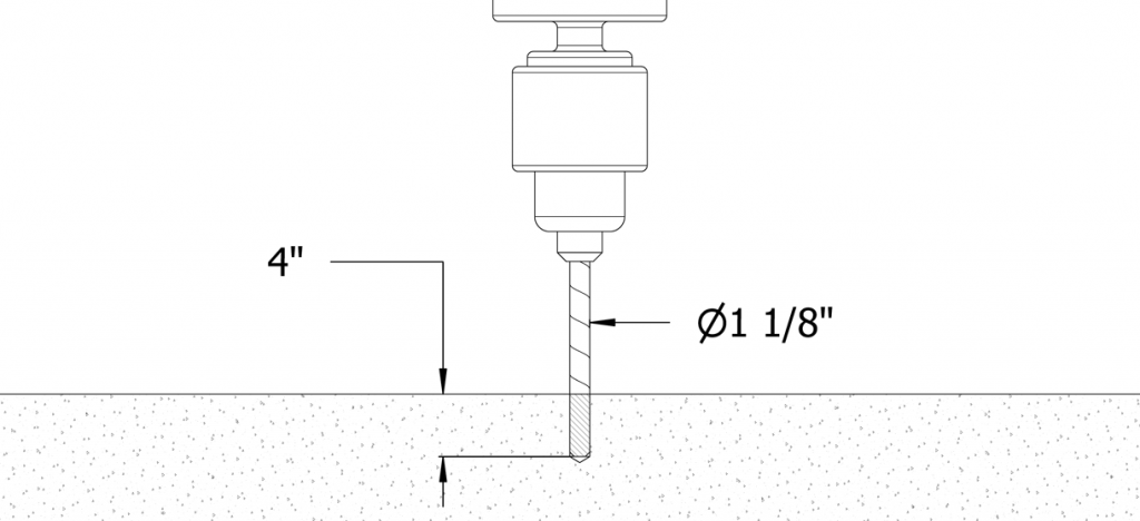 一个钻入混凝土的示意图