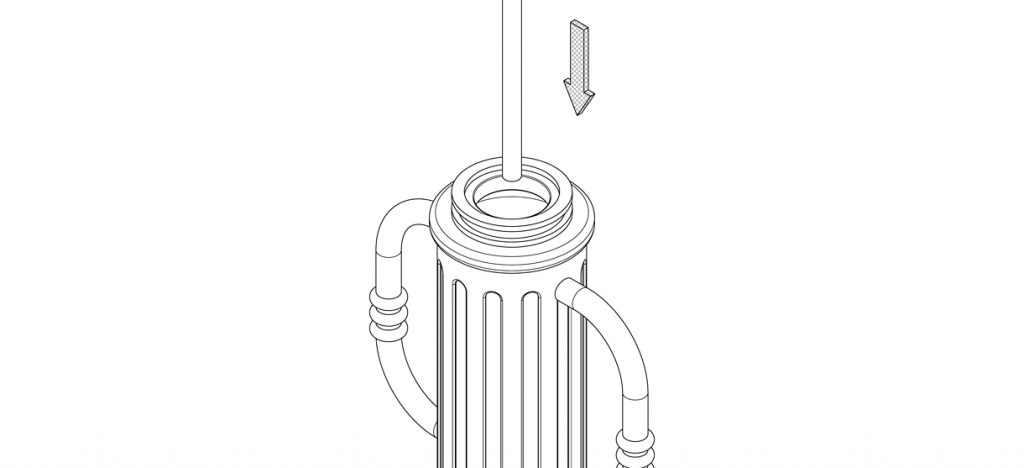 螺纹杆通过自行车系柱的轴下降示意图