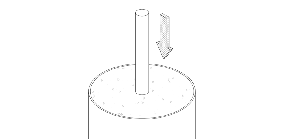显示螺纹杆降低到管系柱的图表