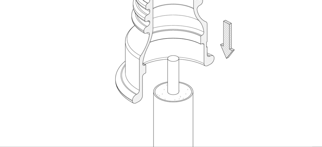 图显示自行车系柱覆盖在管道系柱上