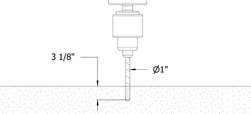 钻入混凝土的钻孔图