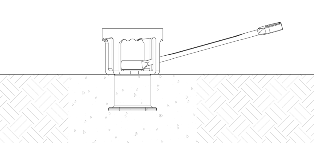 图显示安装在锚浇铸的顶部