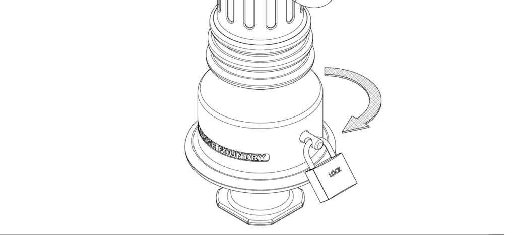 图显示锁销通过自行车系柱底座