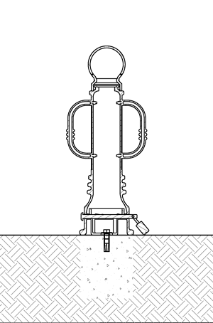 可拆卸自行车系船柱安装有混凝土插入件