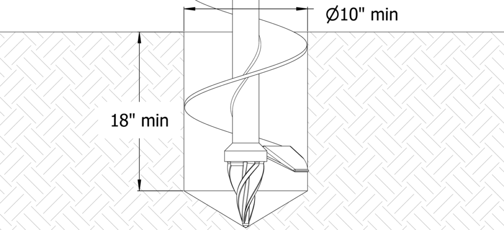 图显示螺旋钻挖孔