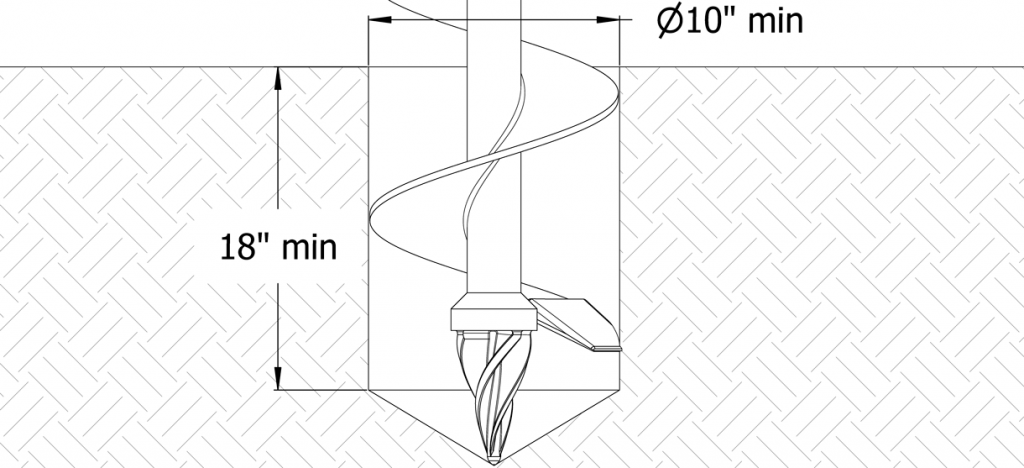 显示螺旋钻挖掘的图表