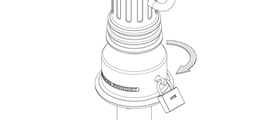 图表显示自行车船只固定用挂锁