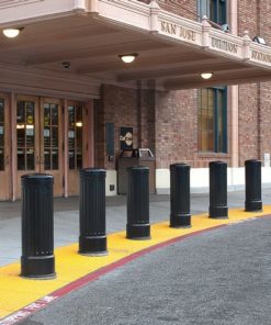 黑色装饰系柱盖保护钢制珠柱，直径为12英寸