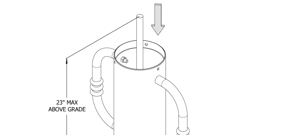 图显示了螺纹杆通过自行车系杆轴降低