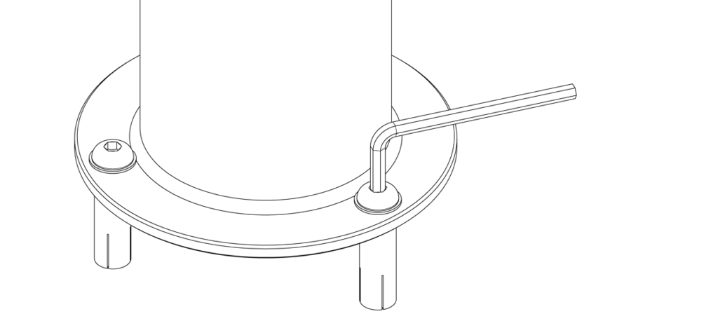 图示用六角键拧紧螺栓