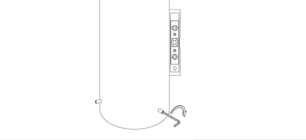 图示系缆桩盖底部的固定螺钉正在拧紧
